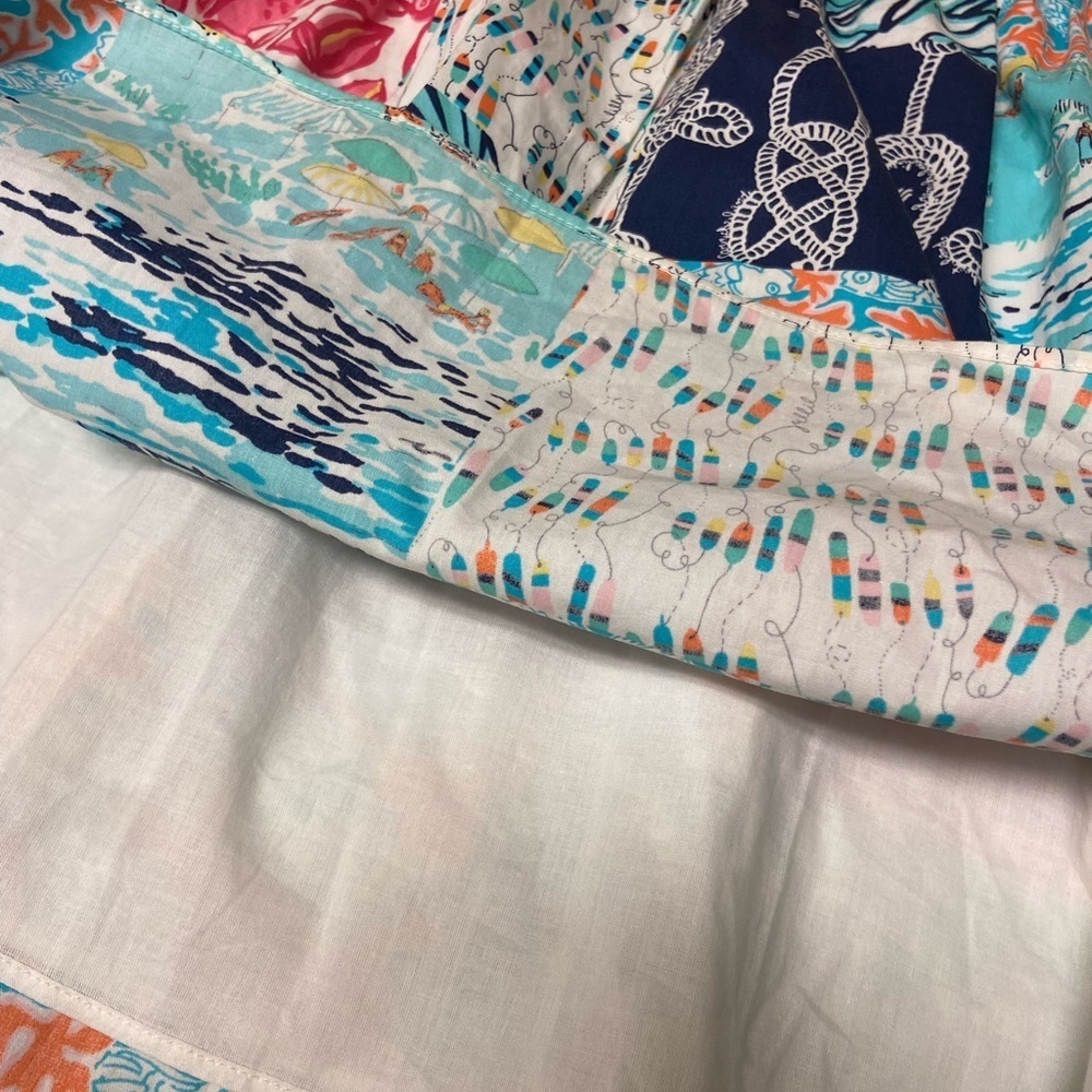 Lilly Pulitzer Yellow and Blue Patchwork Midi Dress - Picture 12 of 13